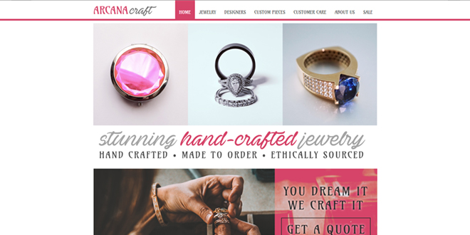 citymaker example of a hand-crafted jewelry website